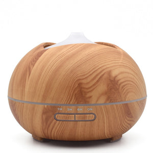 Aroma Essential Oil Diffuser Ultrasonic Air Humidifier with Wood Grain 7 Color Changing LED Lights