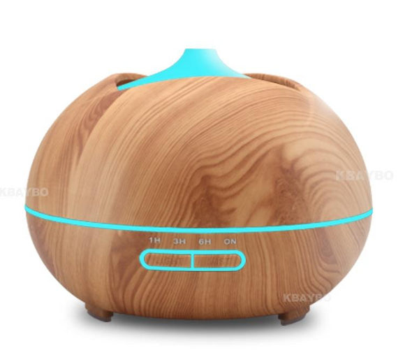 Aroma Essential Oil Diffuser Ultrasonic Air Humidifier with Wood Grain 7 Color Changing LED Lights