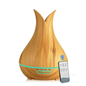 Ultrasonic Air Humidifier electric Aroma air diffuser Essential Oil Diffuser Wood Remote Control Mistmaker for home 400ml