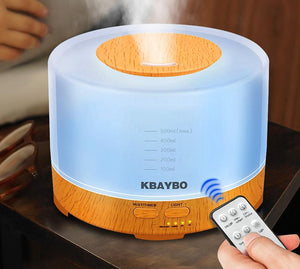 Essential Oil Diffuser 500ml remote control Aroma mist Ultrasonic Air Humidifier 4 Timer Settings LED light Aromatherapy