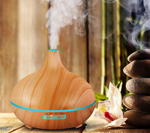 300ml Aroma Air Humidifier wood grain with LED lights Essential Oil Diffuser Aromatherapy Electric Mist Maker for Home