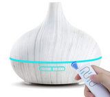 550ml Ultrasonic Electric Air Humidifier Aroma Oil Diffuser White Wood Grain remote control 7 colors LED Lights for home