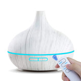 550ml Ultrasonic Electric Air Humidifier Aroma Oil Diffuser White Wood Grain remote control 7 colors LED Lights for home